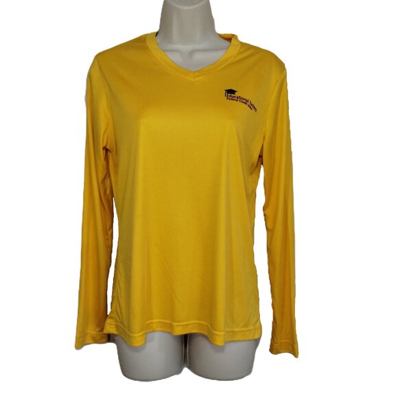 Tops - Team 365 Top Womens Small Yellow Long Sleeve SE Fundation Support Education